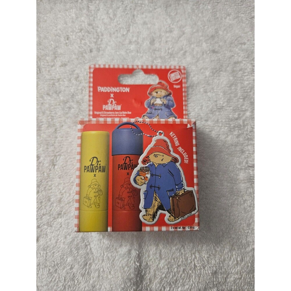 Dr PAWPAW x Paddington Bear Lip Balm Duo Gift Set Original Strawberry Keyring